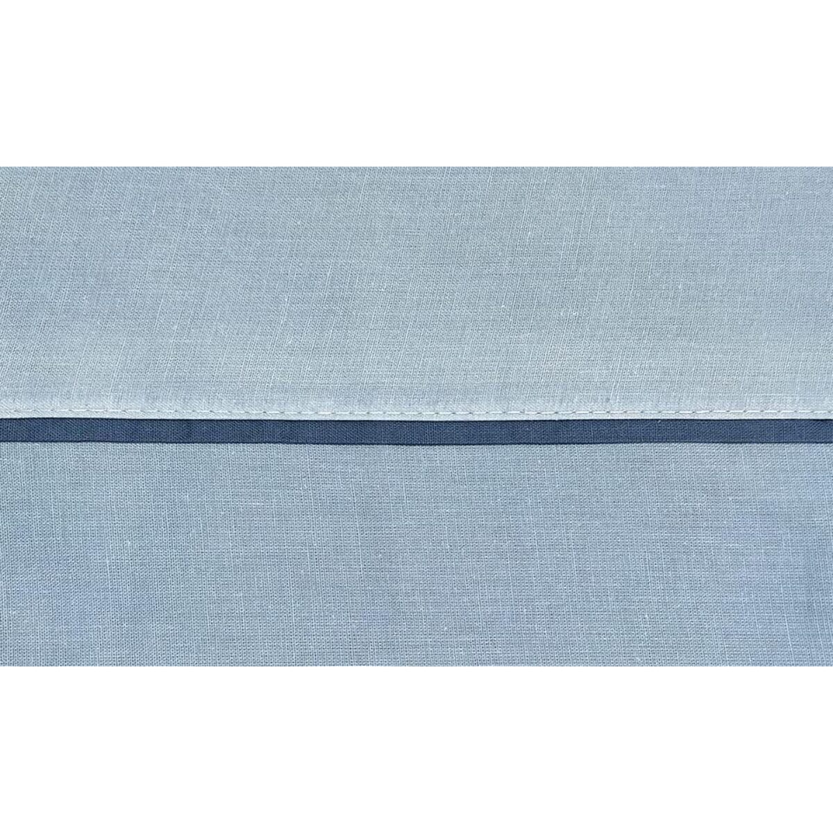 INTRECCI Completo Lenzuola Letto Singolo in Cotone Bicolore, Set Biancheria Letto 1 Piazza Lenzuolo con Angoli + Lenzuolo Sopra + 1 Federa Azzurro Blu