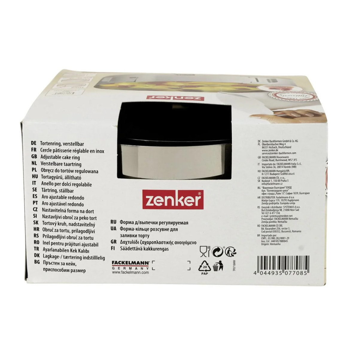 Lot de 2 cercles à pâtisserie 15/30 cm en inox Zenker Smart Pastry