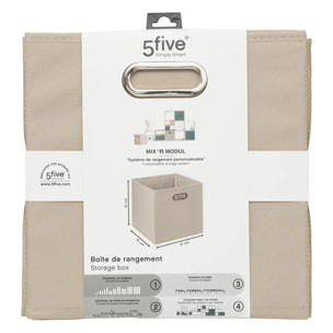 Panier tissu 31x31cm "Mix N' Modul" lin