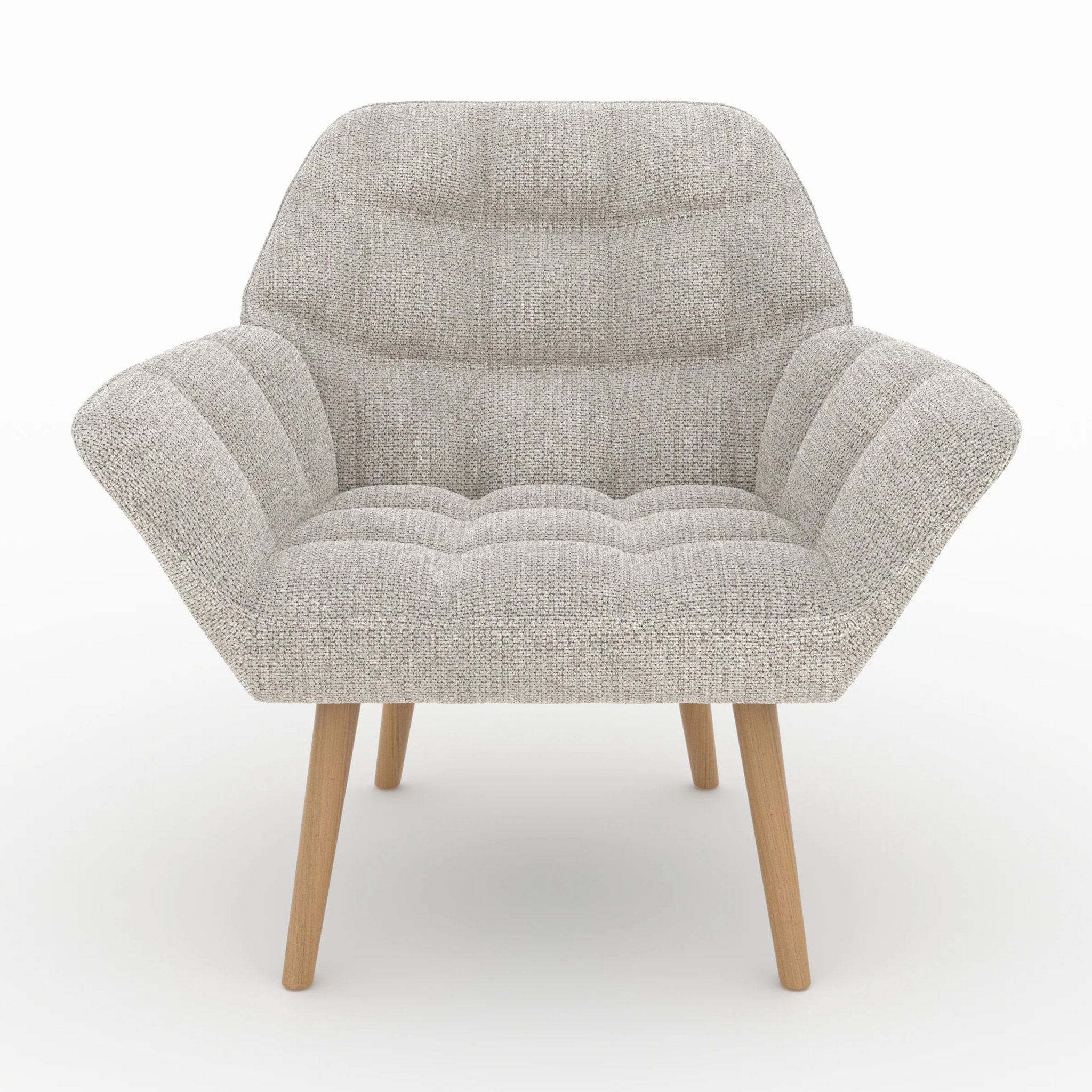 Fauteuil en tissu gris clair - Simba