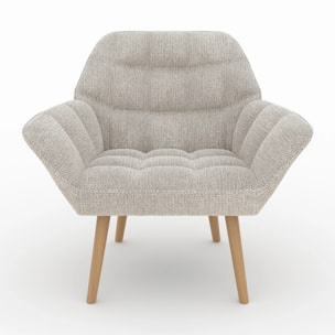 Fauteuil en tissu gris clair - Simba