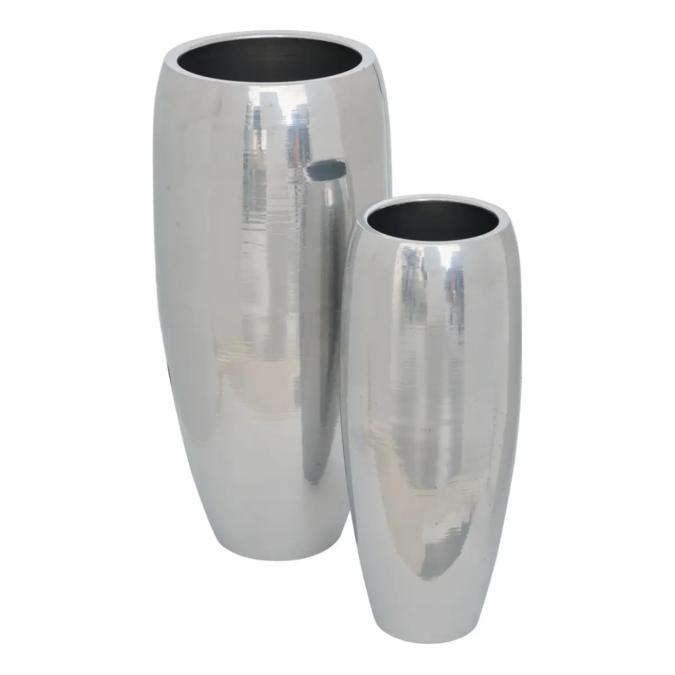 2 Caches-pot Reso en Acier 33x33x70cm Argent