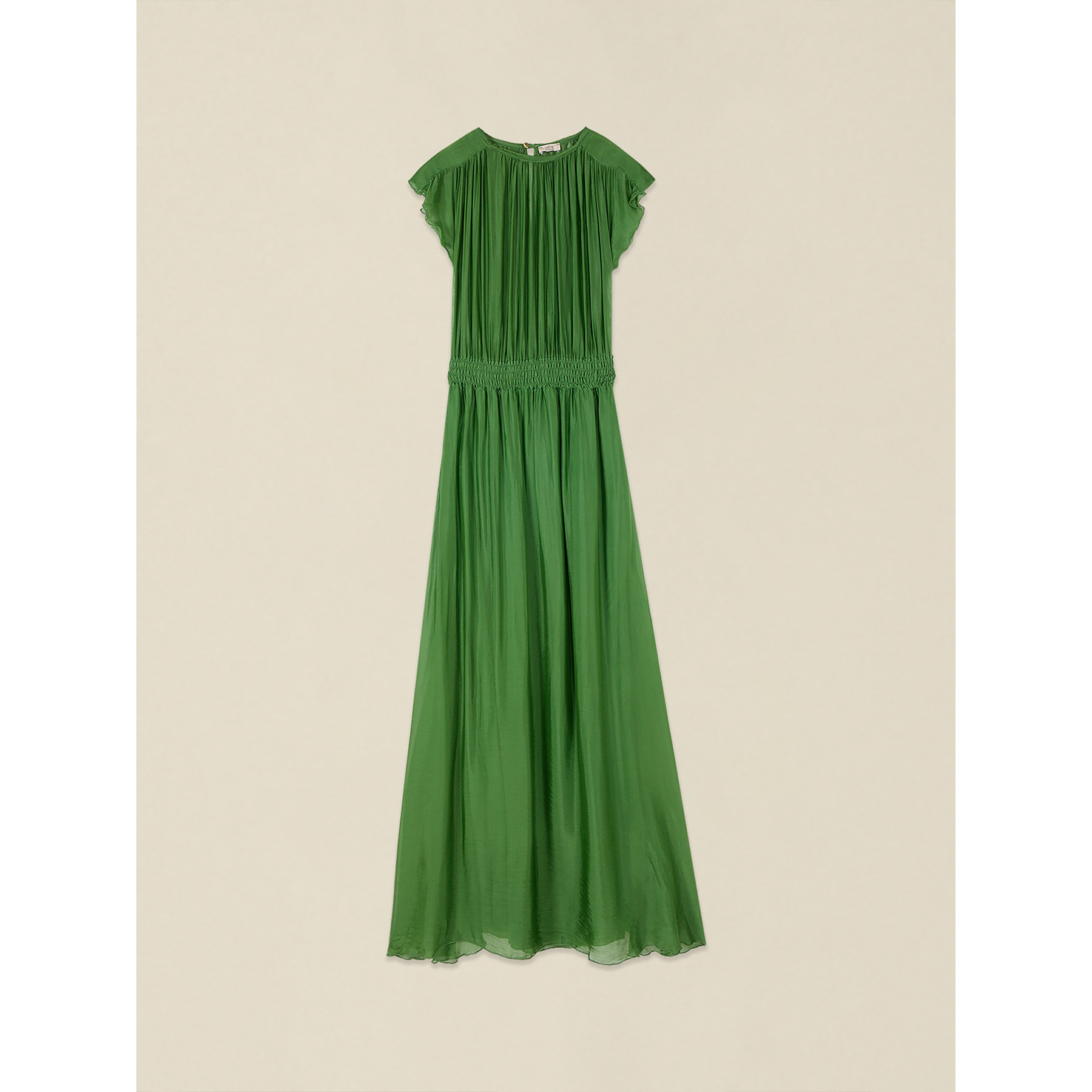 Oltre - Vestido largo en voile mezcla de seda - Verde