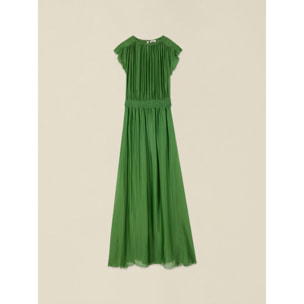 Oltre - Vestido largo en voile mezcla de seda - Verde