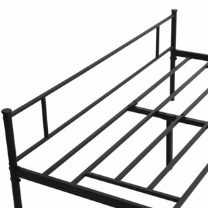 HOMCOM Marco de Cama Doble de Metal para Colchón 150x200 cm con Cabecera y Patas de 31 cm Estructura de Cama Matrimonio con Espacio Bajo de Almacenamiento 158x211x106 cm Negro