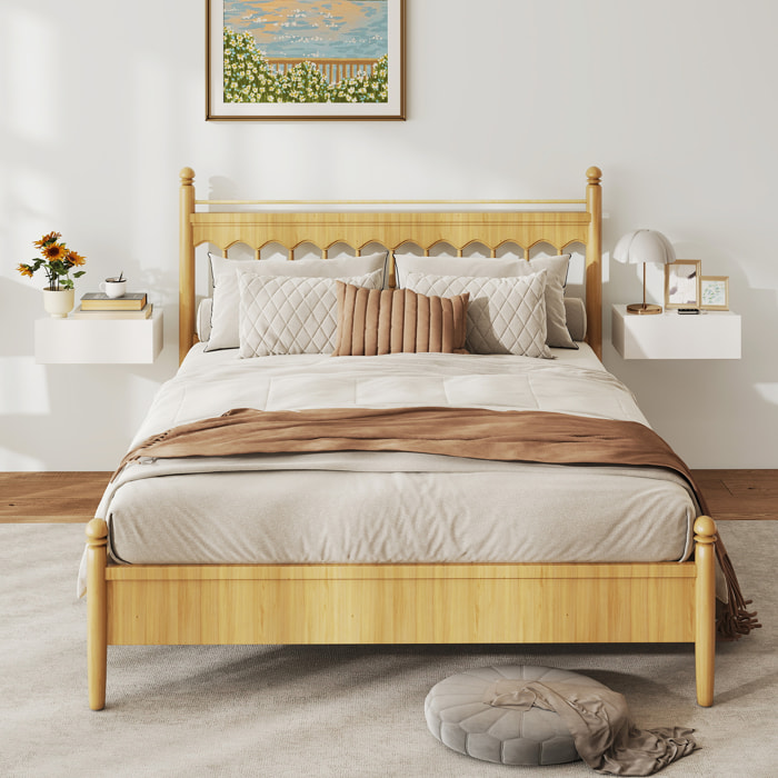 Juego de 2 Mesitas de Noche Flotantes con Cajón, Mesillas de Noche Dormitorio, Montado en la Pared, Estilo Moderno, para Sala de Estar, 40x30x15 cm, Blanco Brillo