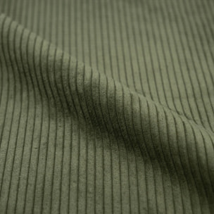 Pouf rond en velours côtelé vert - Lily