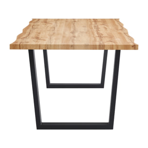 Mesa fija – Roble rústico y patas negras