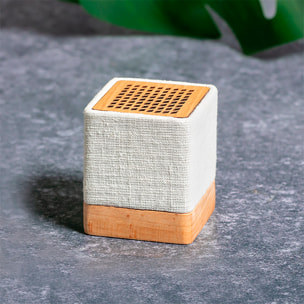 Altoparlante Bluetooth in canapa naturale e legno. Potenza sonora 3W. Batteria 300mAh