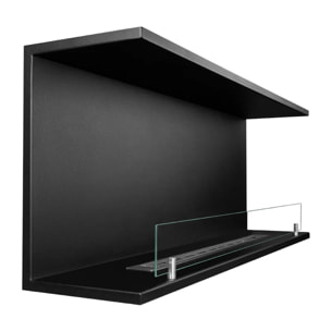 Trevi 120 - Camino a Bioetanolo da Incasso Trifacciale 120x45x24,5 cm con Bruciatore 1,25lt in Acciaio