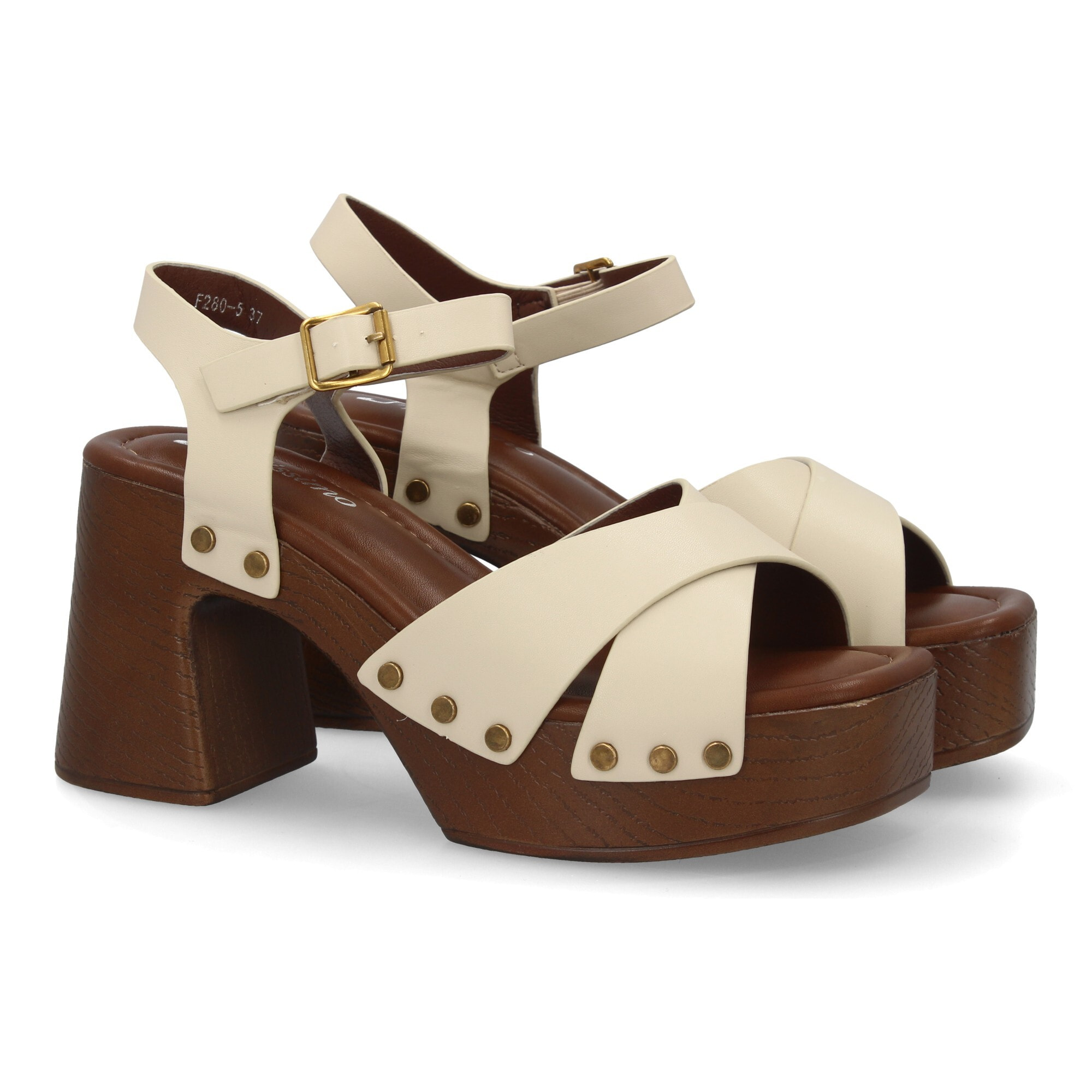 Sandalia plataforma tacón ancho para mujer