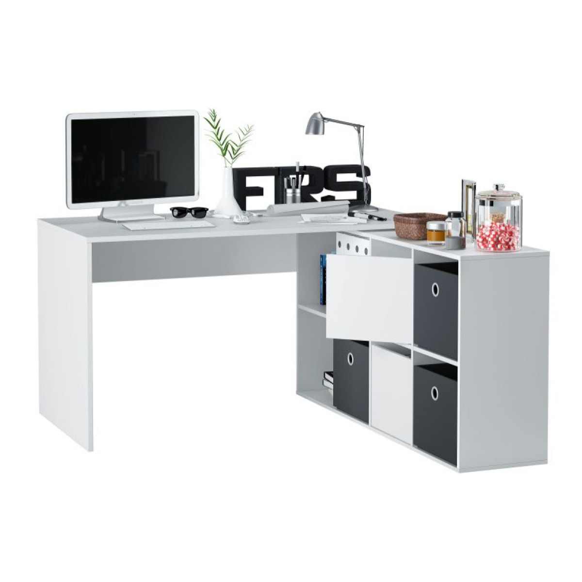 Mesa de escritorio Adapta XL Blanco Artik (Blanco Mate)