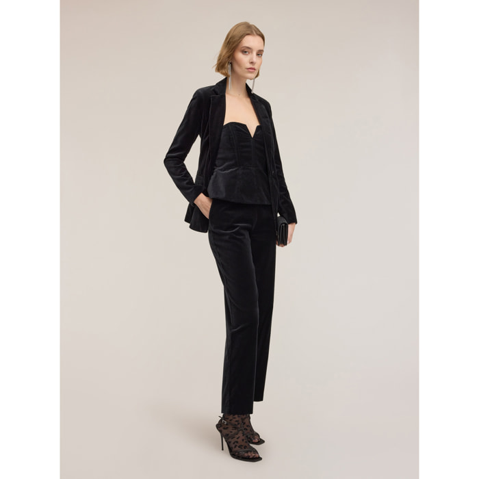 Motivi - Pantalones de terciopelo liso - Negro