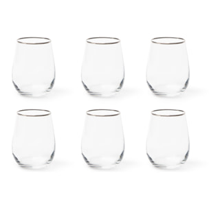 Set 6 Bicchieri Excelsa – Platinum, Vetro Trasparente
