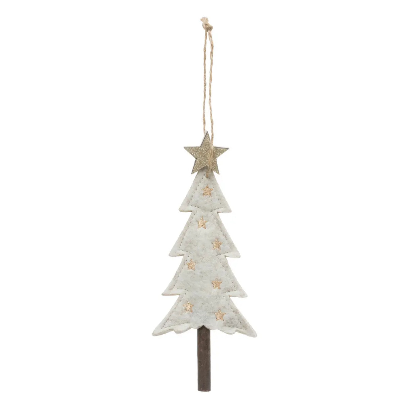Décoration de sapin feutrine sapin beige 17cm