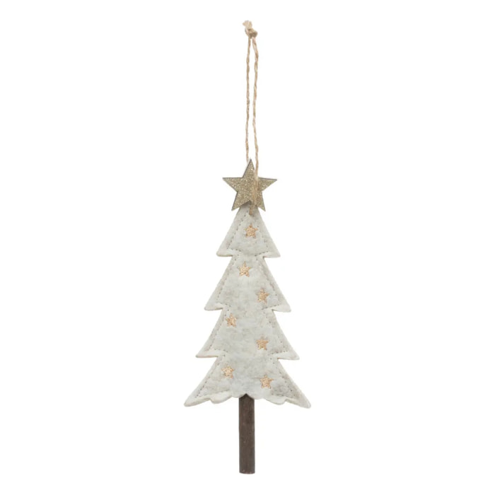 Décoration de sapin feutrine sapin beige 17cm