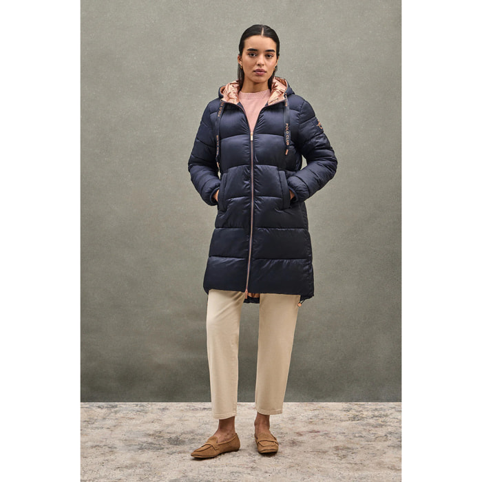 Giaccone Ingrid Coat blu marino con logo Polo Club