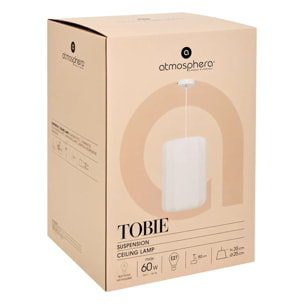 Suspension "Tobie" coton blanc D25cm
