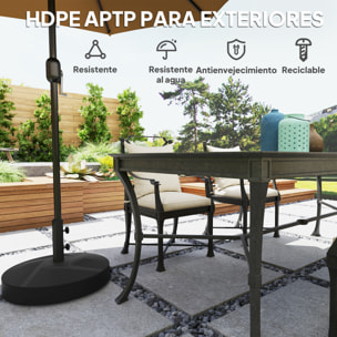 Base para Sombrilla Redonda Soporte para Parasol Pie para Sombrilla Rellenable con Agua 25L o Arena 30kg para Jardín Terraza Negro