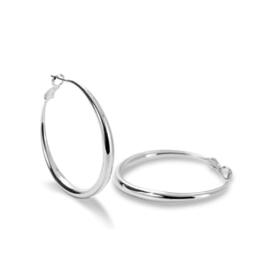 Pendientes de 41mm de diámetro acabados en rodio