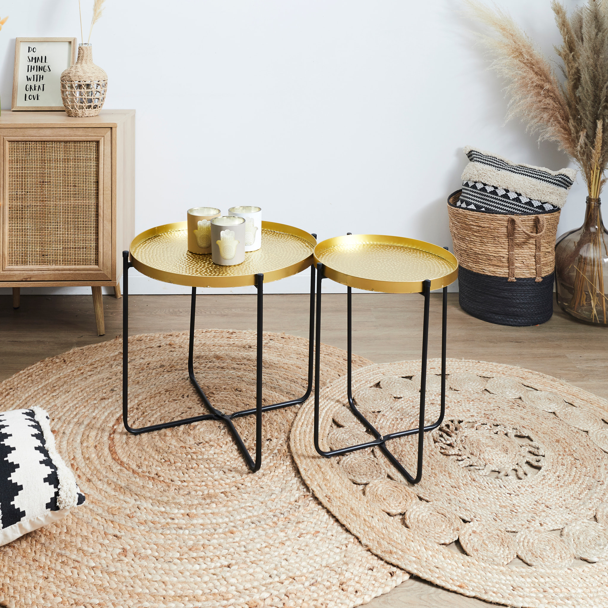 Table D Appoint Metal Martele Alia D50cm
