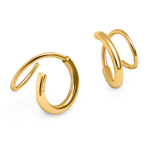 Orecchino Spiral Drop Argento Placcato Oro