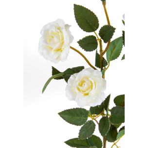 Rosaselvatica. Altezza 59 Cm - Pezzi 6 - 18X59X13cm - Colore: Bianco - Bianchi Dino - Fiori Artificiali