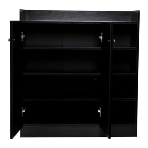 Armoire / etagere / meuble a chaussures très pratique en panneaux de particules noir