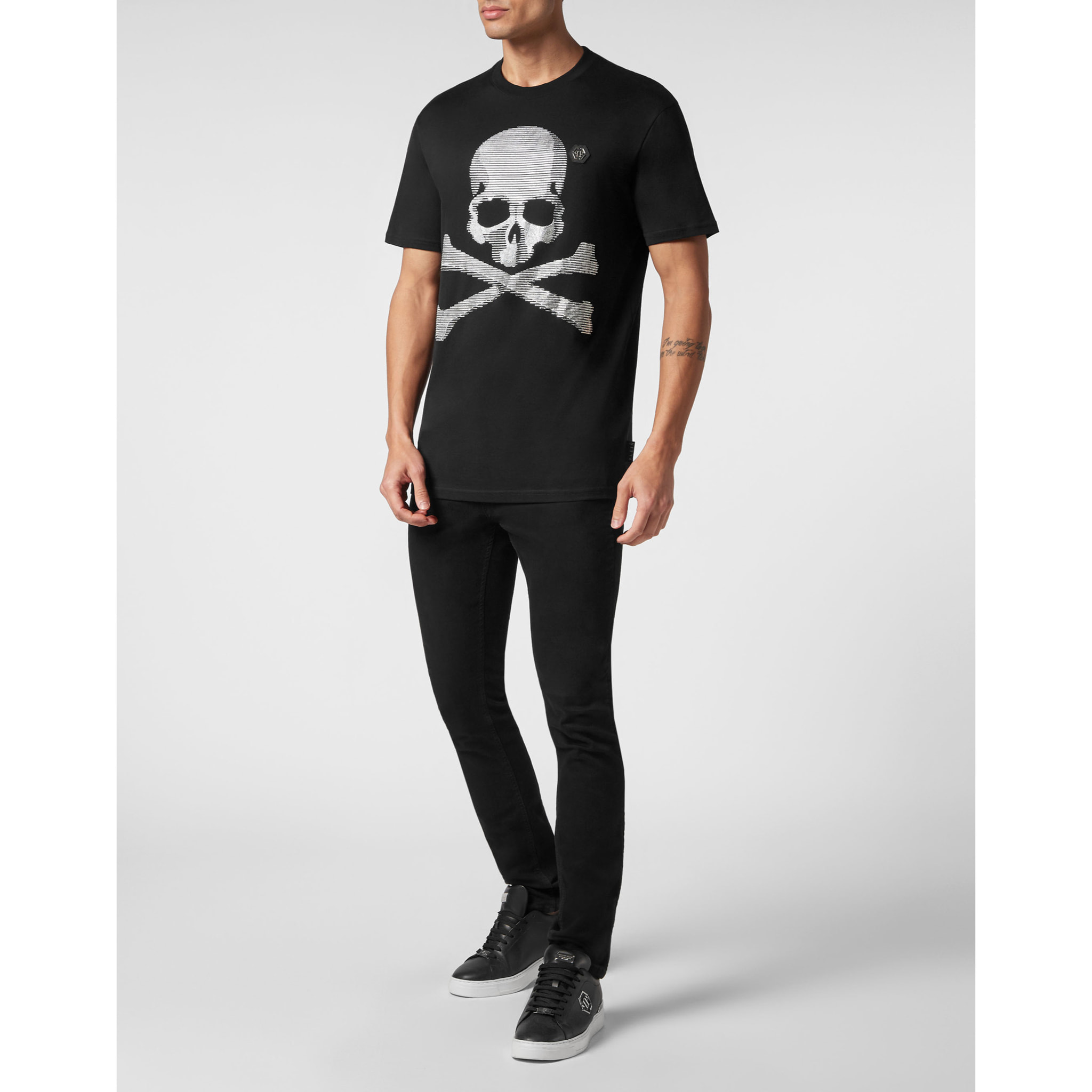 PHILIPP PLEIN Camiseta de cuello redondo y manga corta SKULL
