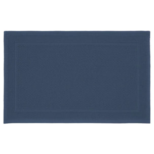 Tapis de bain pur coton 1700 g/m² uni bleu Antica navy