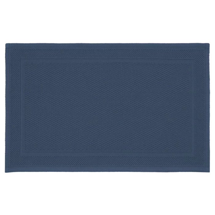 Tapis de bain pur coton 1700 g/m² uni bleu Antica navy