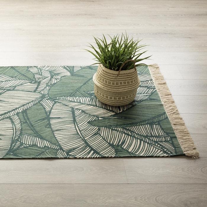 Tapis "Jungle" coton vert 120x170cm