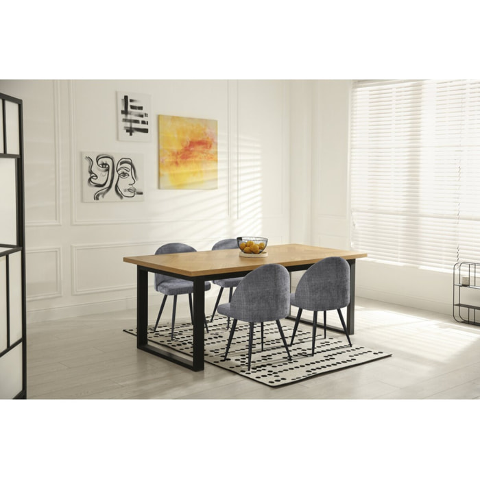 Lot de 2 chaises en tissu "Samuel" - 53 x 51 x 82 cm - Gris