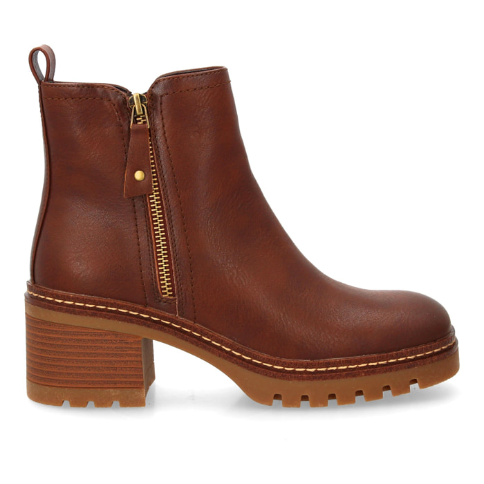 Botín mujer con tacón y cremallera