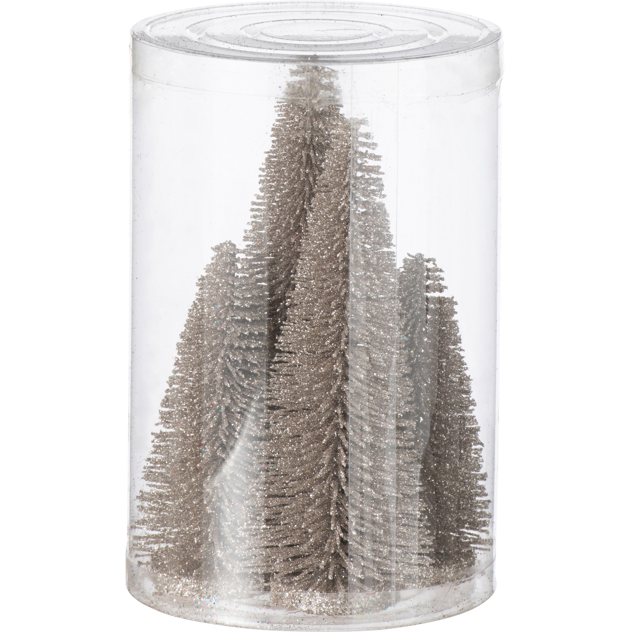 J-Line décoration Sapin De Noël Paillettes - plastique - greige - boîte de 4