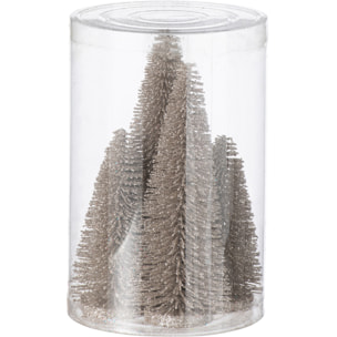J-Line décoration Sapin De Noël Paillettes - plastique - greige - boîte de 4