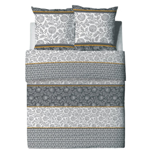 Parure de couette 3pcs 100% coton 57 fils/cm2 - jaune gold