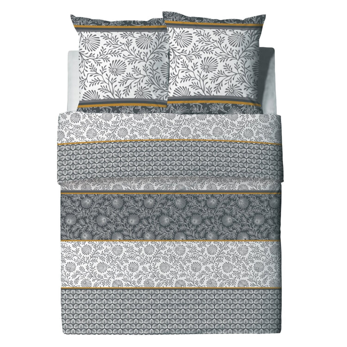 Parure de couette 3pcs 100% coton 57 fils/cm2 - jaune gold