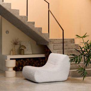 Chauffeuse velours côtelé 1 place crème L 91 x P 105 x H 72 cm - SOKOL