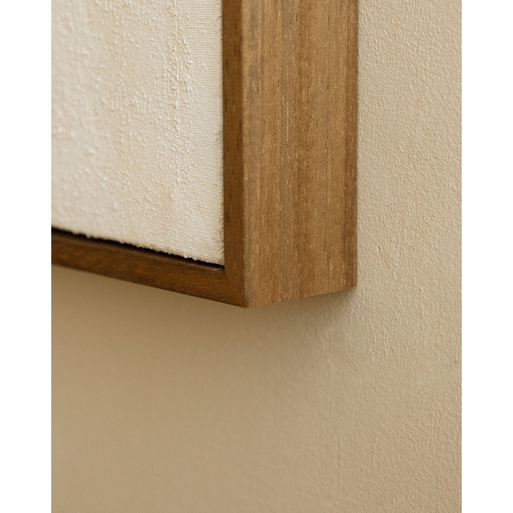 Tableau blanc décoratif sur coton avec cadre en bois peint à la main à la peinture à l'huile dans différentes tailles