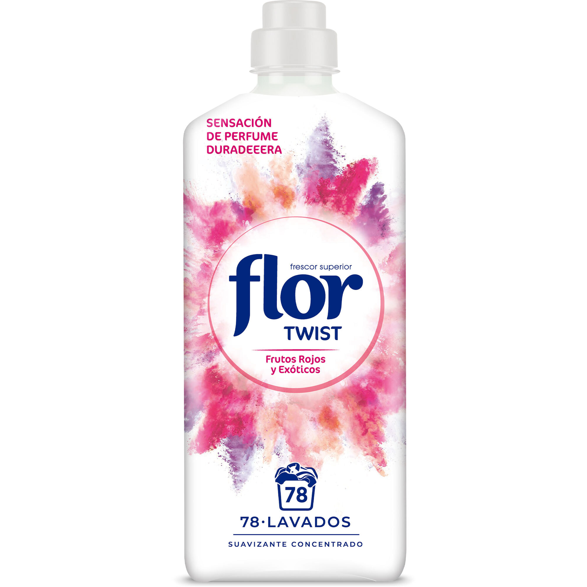 Flor Twist Frutos Rojos y Exóticos - Suavizante concentrado para la ropa con notas naturales (2 botellas x 78 lavados)