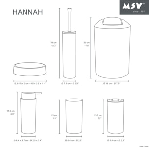 Ensemble 6 accessoires PP HANNAH 6 pièces Noir mat MSV