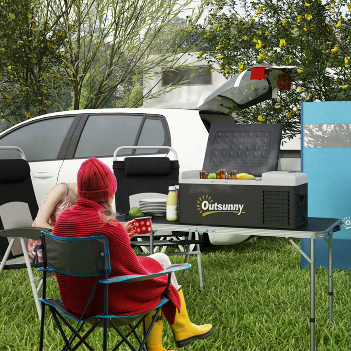 Nevera Compresor Portátil 16L Refrigerador de Coche -20℃-10℃ 12 / 24V DC y 100-240V CA con Modos ECO/MAX para Camping Viajes 60x32x26 cm Negro y Gris