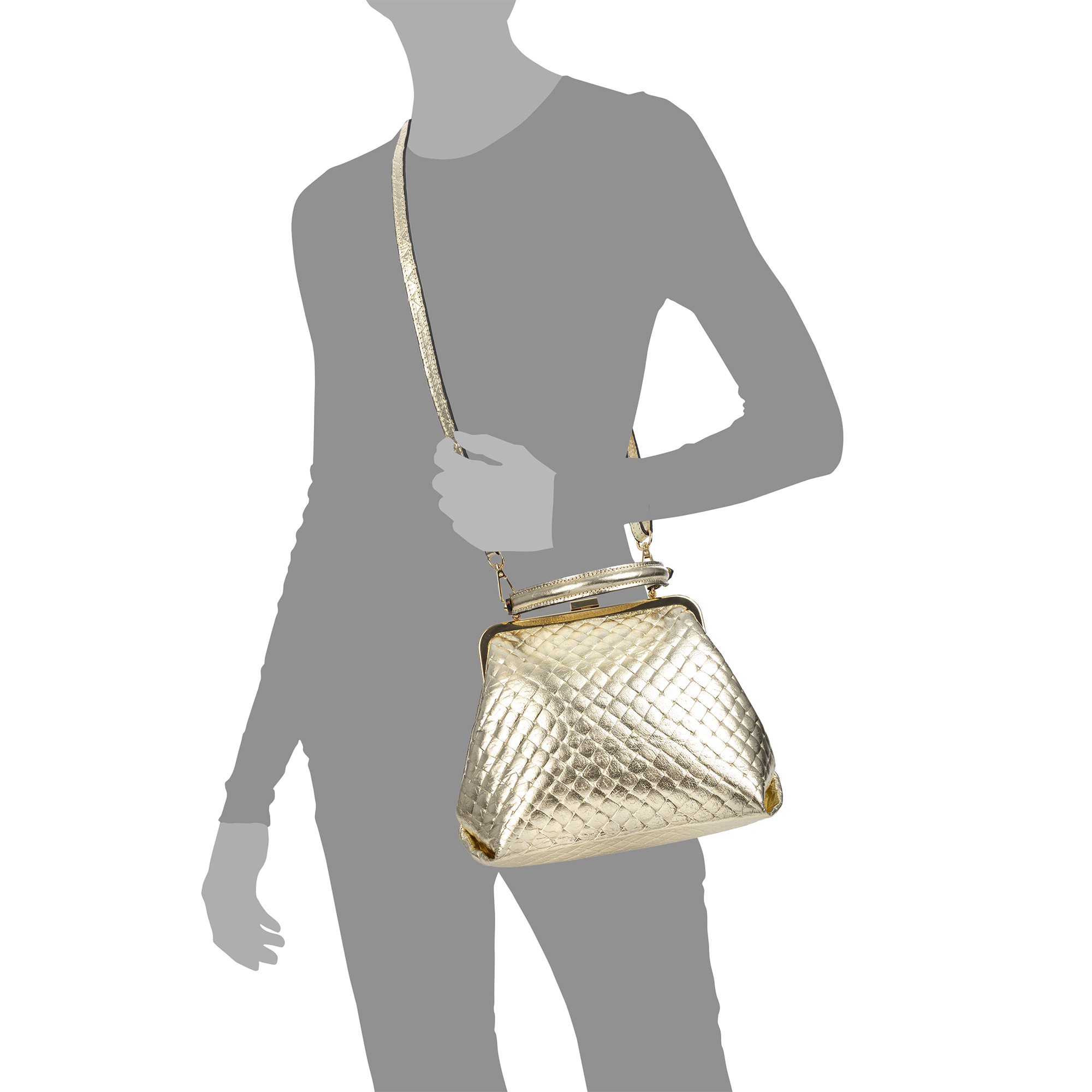 Arienzo bolso de mano mujer. Piel auténtica Gamuza con grabado entrelazado y lacada brillante.