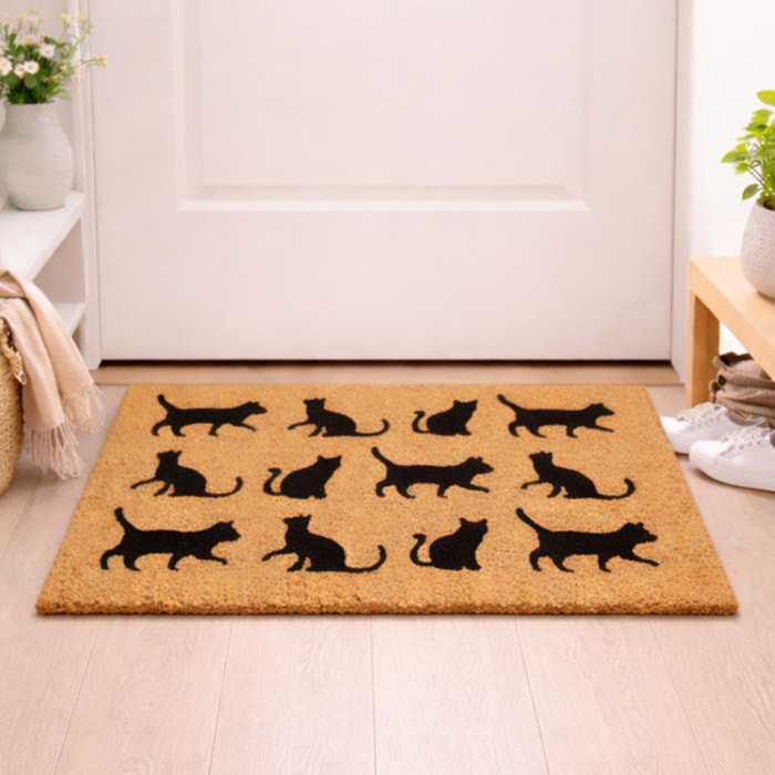 Paillasson motif animaux en relief, fibres naturelles tissées, PARADE