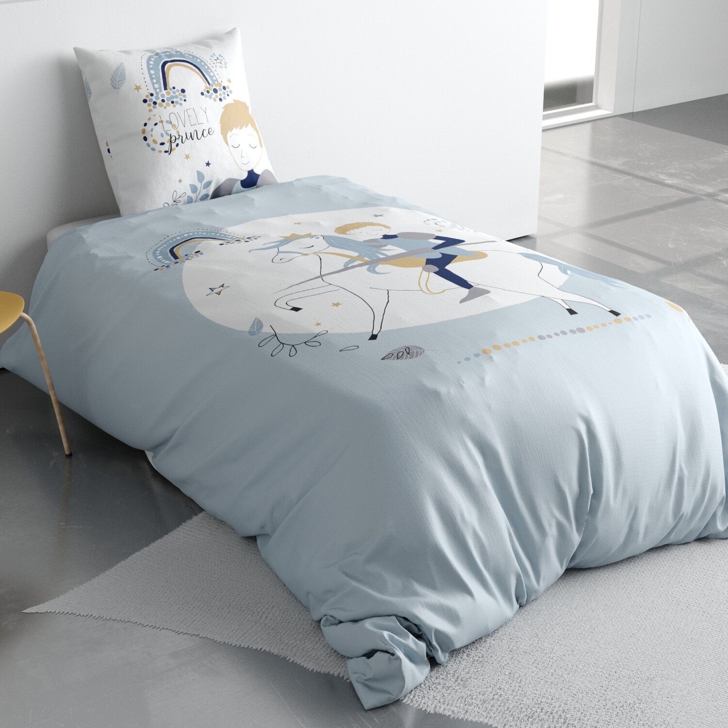Parure housse de couette 100% coton classique 47fils lovely prince
