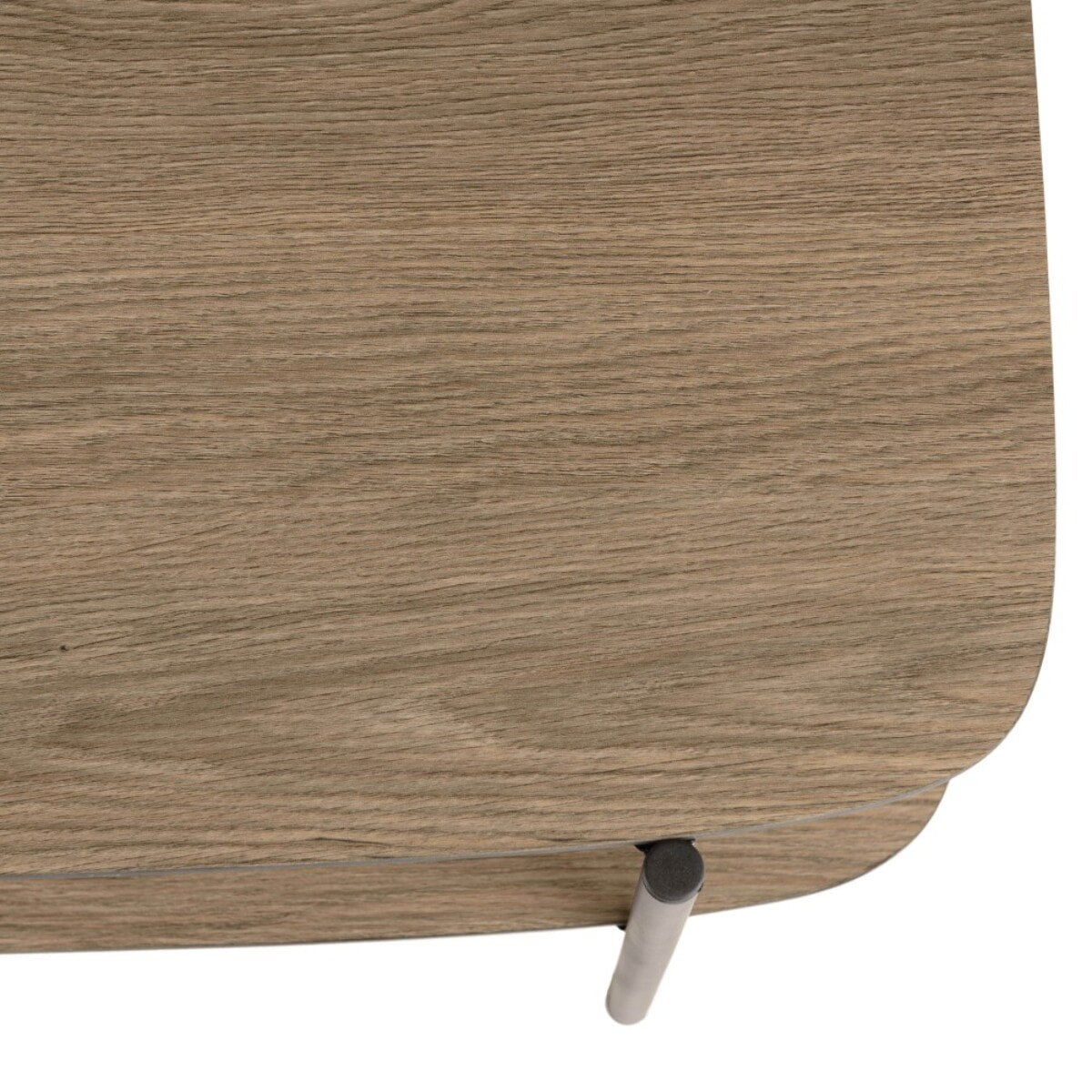 JULIA - Table basse rect. double plateau couleur mocha pieds métal noir