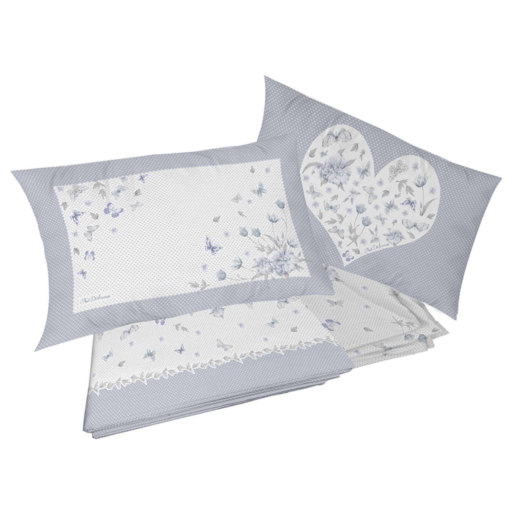 completo letto eden grigio in cotone 100% cotone