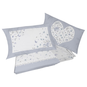 completo letto eden grigio in cotone 100% cotone