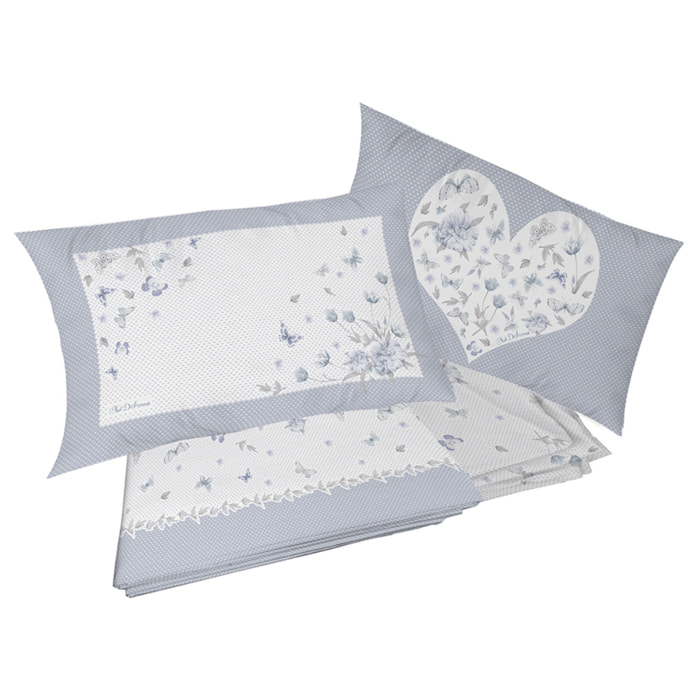 completo letto eden grigio in cotone 100% cotone